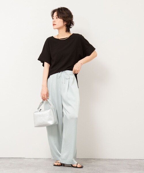 NOLLEY’S（ノーリーズ）の「ウォッシャブルサテンイージーパンツ（その他パンツ・レディース・ネイビー/ライトグリーン/グレイッシュベージュ・40/38/36）」の10枚目の写真