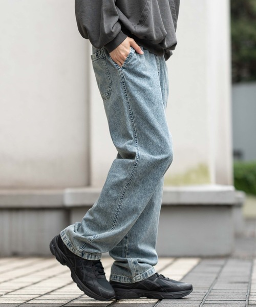 WEGO（ウィゴー）の「WEGO/デニムイージーストレートパンツ（デニムパンツ・メンズ・グレー/インディゴブルー/ライトインディゴブルー/ブラック/スカイブルー・LARGE/MEDIUM/SMALL）」の17枚目の写真