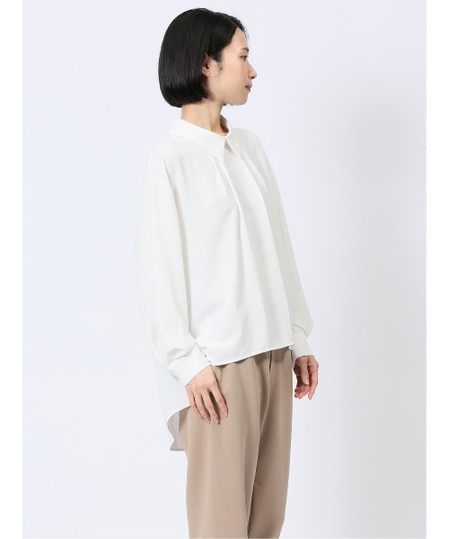 m.f.editorial（エムエフエディトリアル）の「【ハンドウォッシャブル】m.f.エディトリアル レディース レギュラーカラー プルオーバーチュニック（シャツ/ブラウス・レディース・ブラック/ネイビー/ホワイト・FREE）」の5枚目の写真