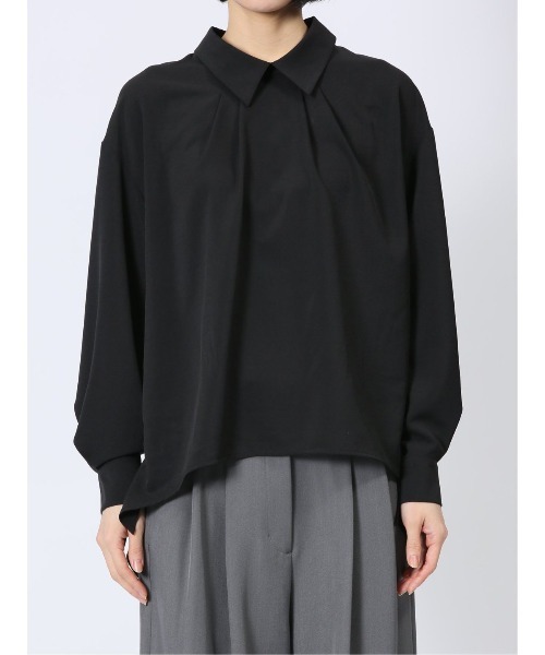 m.f.editorial（エムエフエディトリアル）の「【ハンドウォッシャブル】m.f.エディトリアル レディース レギュラーカラー プルオーバーチュニック（シャツ/ブラウス・レディース・ブラック/ネイビー/ホワイト・FREE）」の8枚目の写真