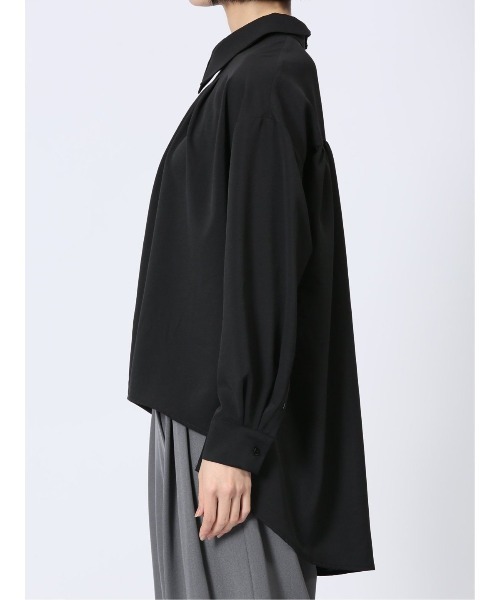 m.f.editorial（エムエフエディトリアル）の「【ハンドウォッシャブル】m.f.エディトリアル レディース レギュラーカラー プルオーバーチュニック（シャツ/ブラウス・レディース・ブラック/ネイビー/ホワイト・FREE）」の9枚目の写真