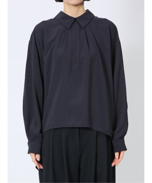 m.f.editorial（エムエフエディトリアル）の「【ハンドウォッシャブル】m.f.エディトリアル レディース レギュラーカラー プルオーバーチュニック（シャツ/ブラウス・レディース・ブラック/ネイビー/ホワイト・FREE）」の21枚目の写真