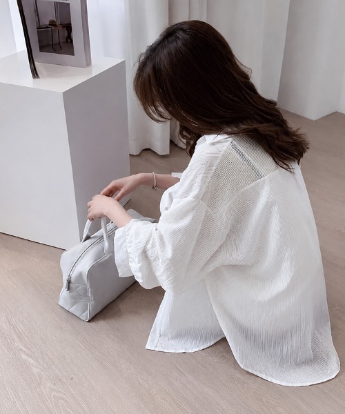 SallyLunn（サリーラン）の「【さらっと羽織れる】オーバーサイズシアーシャツ（シャツ/ブラウス・レディース・ホワイト/ピンク/ブルー・MEDIUM/LARGE）」の11枚目の写真