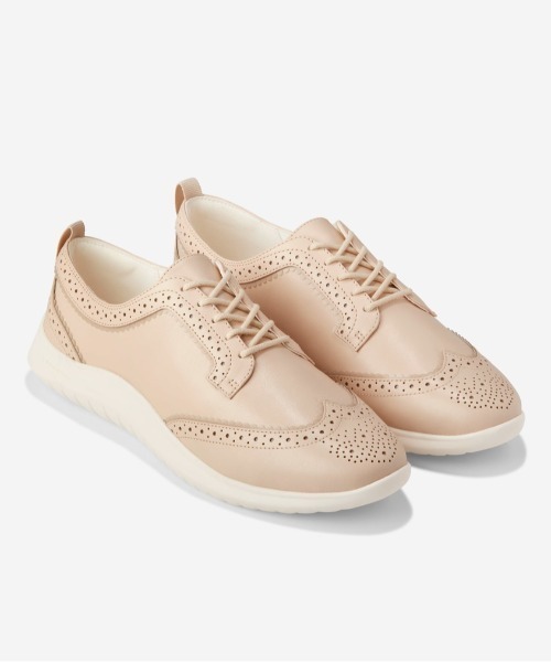 Cole Haan ベージュ スエード オックスフォード ゼログランド ウィングチップ オックスフォード mens. 0.0