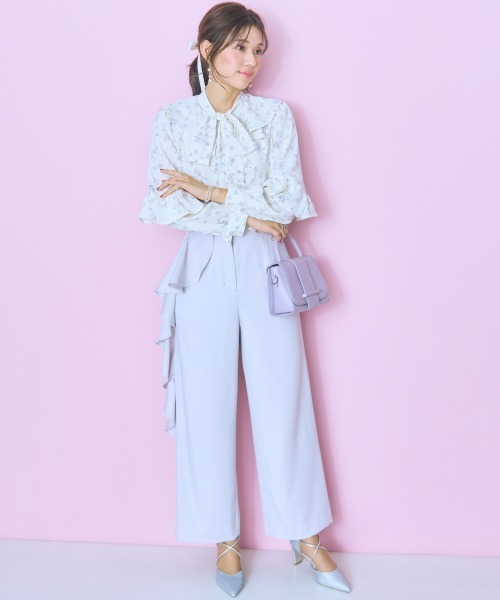 marun(マルン)の「<大きいサイズ>サイドラッフルワイドパンツ marun(スラックス・レディース・ブラック/ライトグレー・L/LL/3L/4L/5L)」の18枚目の写真