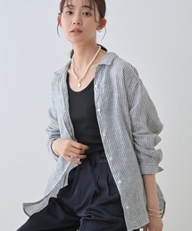 未使用✴︎INDIVI VAI インディヴィ ヴァイ リネン 麻 シャツ
