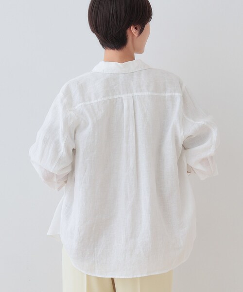 INDIVI(インディヴィ)の「【毎年人気!/フレンチリネン】ベーシックシャツ(シャツ/ブラウス・レディース・ホワイト/チャコールグレー/ネイビー/オレンジ/グリーン/ナチュラル/ブラック系2/グリーン系3・38/34/03/05/12/15 /13)」の11枚目の写真