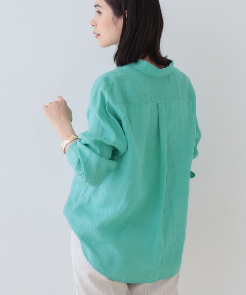 INDIVI(インディヴィ)の「【毎年人気!/フレンチリネン】ベーシックシャツ(シャツ/ブラウス・レディース・ホワイト/チャコールグレー/ネイビー/オレンジ/グリーン/ナチュラル/ブラック系2/グリーン系3・38/34/03/05/12/15 /13)」の19枚目の写真