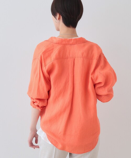 INDIVI(インディヴィ)の「【毎年人気!/フレンチリネン】ベーシックシャツ(シャツ/ブラウス・レディース・ホワイト/チャコールグレー/ネイビー/オレンジ/グリーン/ナチュラル/ブラック系2/グリーン系3・38/34/03/05/12/15 /13)」の14枚目の写真