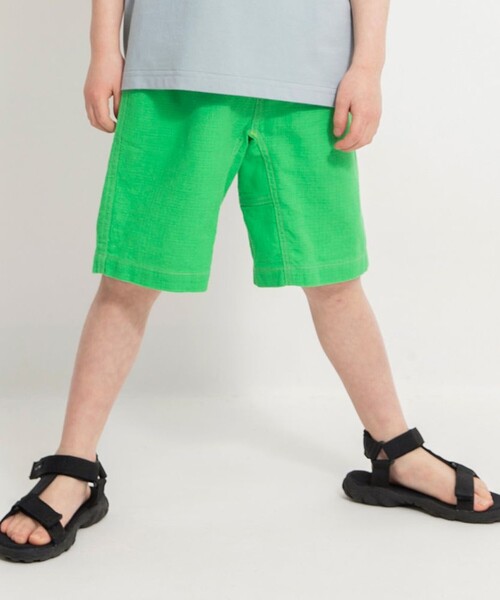 BRANSHES（ブランシェス）の「【爽パン / 綿100％】パナマ織りカラーハーフパンツ（その他パンツ・キッズ・ブラック/ネイビー/チャコールグレー/グリーン/イエロー/オレンジ/ブルー・90/100/110/120/80/130/140/150/160）」の3枚目の写真