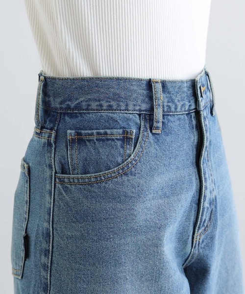 ANME（アンメ）の「【新色追加】ルーズデニムストレートワイドパンツ（デニムパンツ・レディース・ブルー/オフホワイト/ブラック/インディゴブルー/ブラウン・L/M/XXL/XL）」の12枚目の写真