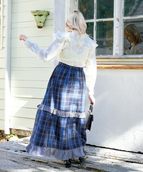 セール】【クティールとレトロ】切り替えチェックティアード