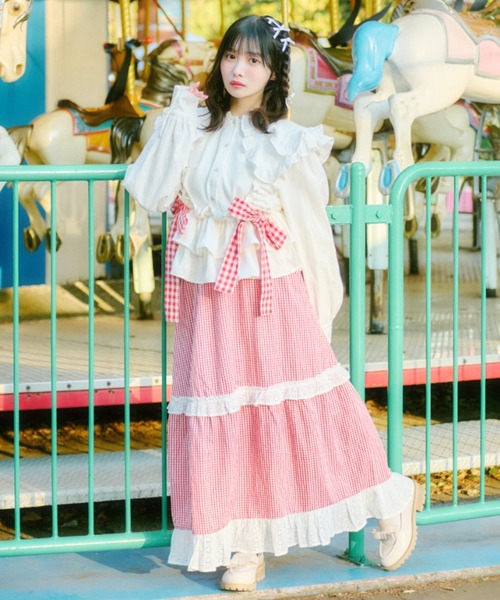 kutir(クティール)の「【クティールとレトロ】切り替えチェックティアードスカート(スカート・レディース・レッド系その他/ブラウン/グリーン/ブルー・LARGE/SMALL/MEDIUM)」の15枚目の写真