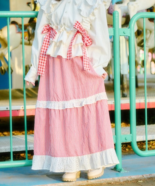 kutir(クティール)の「【クティールとレトロ】切り替えチェックティアードスカート(スカート・レディース・レッド系その他/ブラウン/グリーン/ブルー・LARGE/SMALL/MEDIUM)」の13枚目の写真