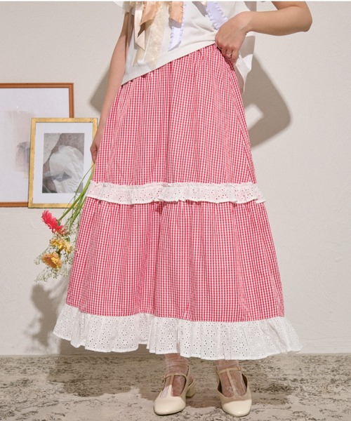 kutir(クティール)の「【クティールとレトロ】切り替えチェックティアードスカート(スカート・レディース・レッド系その他/ブラウン/グリーン/ブルー・LARGE/SMALL/MEDIUM)」の9枚目の写真
