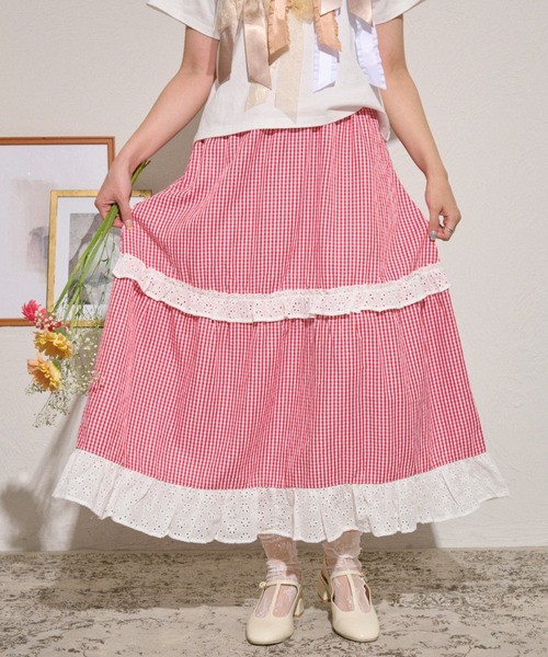 kutir(クティール)の「【クティールとレトロ】切り替えチェックティアードスカート(スカート・レディース・レッド系その他/ブラウン/グリーン/ブルー・LARGE/SMALL/MEDIUM)」の11枚目の写真