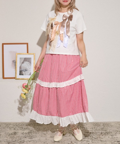 kutir(クティール)の「【クティールとレトロ】切り替えチェックティアードスカート(スカート・レディース・レッド系その他/ブラウン/グリーン/ブルー・LARGE/SMALL/MEDIUM)」の12枚目の写真