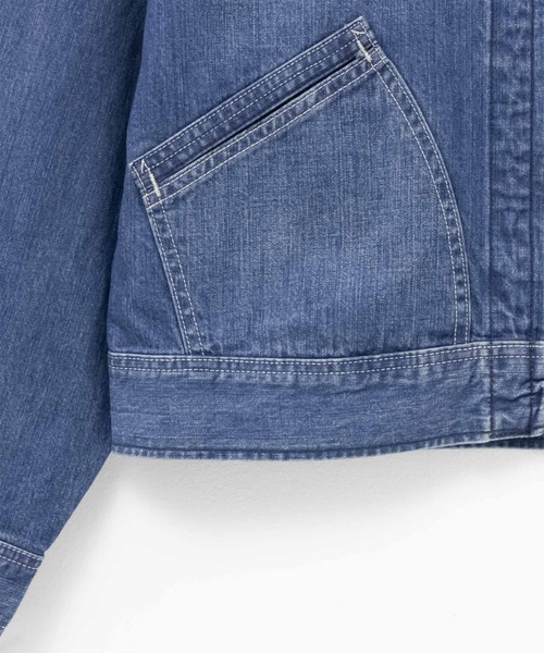 Lee(リー)の「Lee(R)【 DUNGAREES / ダンガリーズ 】デニムジップアップブルゾン(デニムジャケット・メンズ・ライトインディゴブルー/ブルー系その他/ワンウォッシュ・S/M/L/XL)」の5枚目の写真