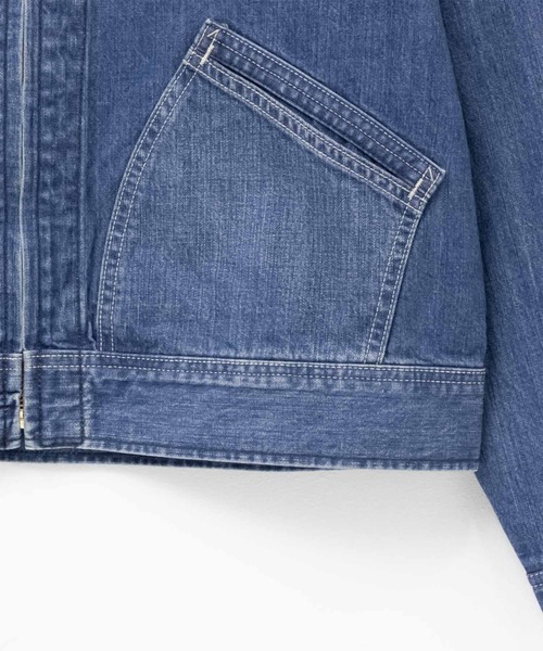 Lee(リー)の「Lee(R)【 DUNGAREES / ダンガリーズ 】デニムジップアップブルゾン(デニムジャケット・メンズ・ライトインディゴブルー/ブルー系その他/ワンウォッシュ・S/M/L/XL)」の6枚目の写真