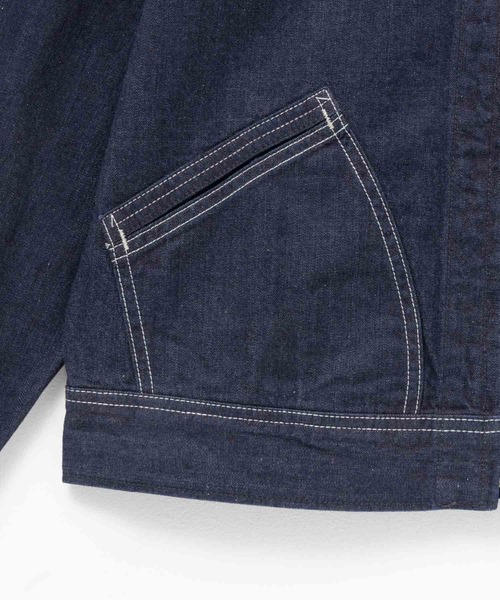 Lee(リー)の「Lee(R)【 DUNGAREES / ダンガリーズ 】デニムジップアップブルゾン(デニムジャケット・メンズ・ライトインディゴブルー/ブルー系その他/ワンウォッシュ・S/M/L/XL)」の12枚目の写真