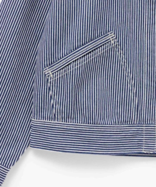 Lee(リー)の「Lee(R)【 DUNGAREES / ダンガリーズ 】デニムジップアップブルゾン(デニムジャケット・メンズ・ライトインディゴブルー/ブルー系その他/ワンウォッシュ・S/M/L/XL)」の18枚目の写真