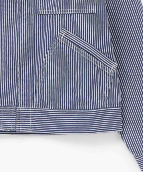 Lee(リー)の「Lee(R)【 DUNGAREES / ダンガリーズ 】デニムジップアップブルゾン(デニムジャケット・メンズ・ライトインディゴブルー/ブルー系その他/ワンウォッシュ・S/M/L/XL)」の19枚目の写真