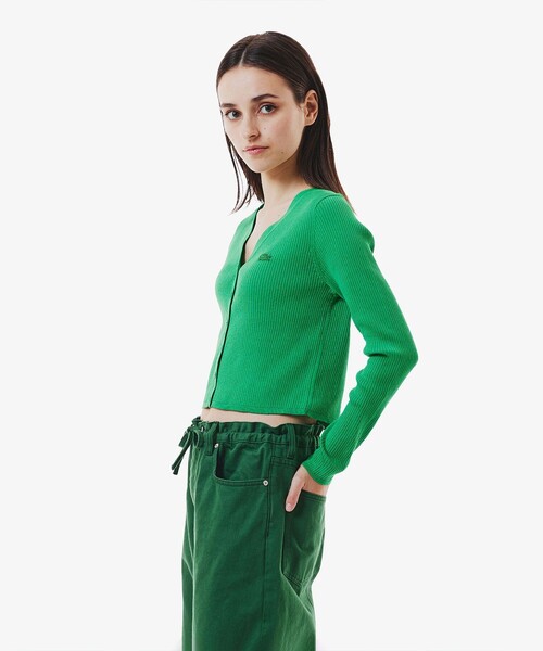 LACOSTE(ラコステ)の「UVカット クールマックスリブニットカーディガン(カーディガン/ボレロ・レディース・グリーン/ホワイト/ブラック・40/36/38/34)」の19枚目の写真