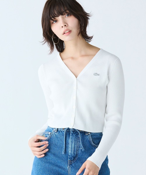 LACOSTE(ラコステ)の「UVカット クールマックスリブニットカーディガン(カーディガン/ボレロ・レディース・グリーン/ホワイト/ブラック・40/36/38/34)」の14枚目の写真