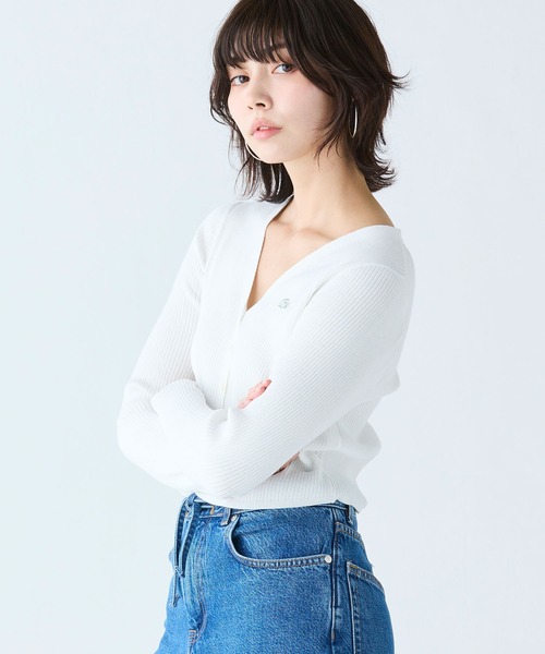 LACOSTE(ラコステ)の「UVカット クールマックスリブニットカーディガン(カーディガン/ボレロ・レディース・グリーン/ホワイト/ブラック・40/36/38/34)」の15枚目の写真