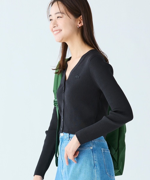 LACOSTE(ラコステ)の「UVカット クールマックスリブニットカーディガン(カーディガン/ボレロ・レディース・グリーン/ホワイト/ブラック・40/36/38/34)」の8枚目の写真