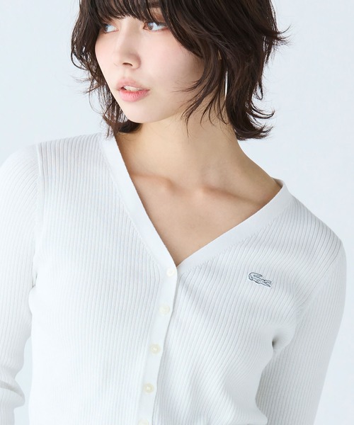 LACOSTE(ラコステ)の「UVカット クールマックスリブニットカーディガン(カーディガン/ボレロ・レディース・グリーン/ホワイト/ブラック・40/36/38/34)」の13枚目の写真