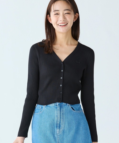 LACOSTE(ラコステ)の「UVカット クールマックスリブニットカーディガン(カーディガン/ボレロ・レディース・グリーン/ホワイト/ブラック・40/36/38/34)」の22枚目の写真