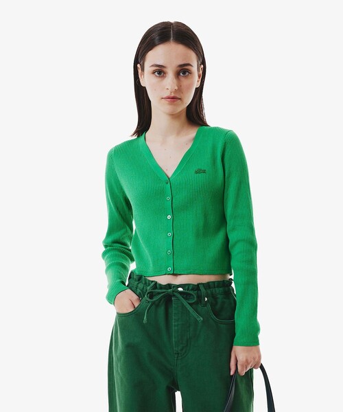 LACOSTE / ラコステ UVカット クールマックスリブニットカーディガン UVカット クールマックスリブニットカーディガン（カーディガン