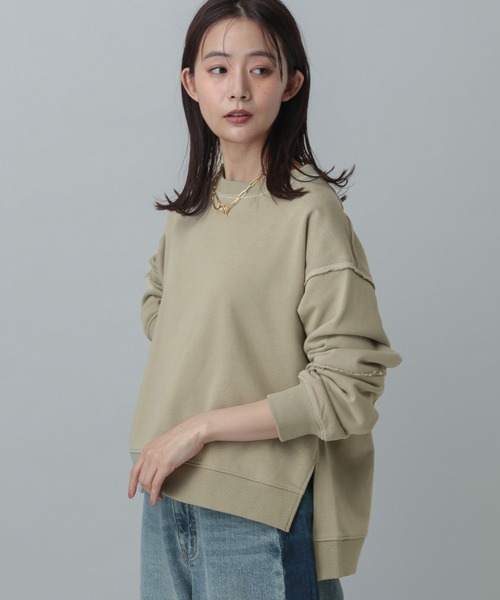 GLOBAL WORK（グローバルワーク）の「MATINEE LINE/リメイク風スウェット/327923（スウェット・レディース・カーキ/チャコールグレー・LONG/REGULAR）」の7枚目の写真