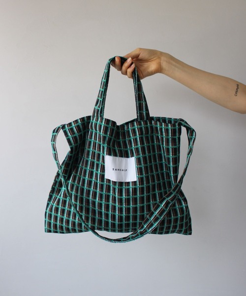 SANSeLF（サンセルフ）の「【SANSeLF】2WAYチェックトートバッグ sana25s034（トートバッグ・レディース・グリーン・FREE）」の9枚目の写真