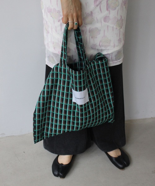SANSeLF（サンセルフ）の「【SANSeLF】2WAYチェックトートバッグ sana25s034（トートバッグ・レディース・グリーン・FREE）」の3枚目の写真
