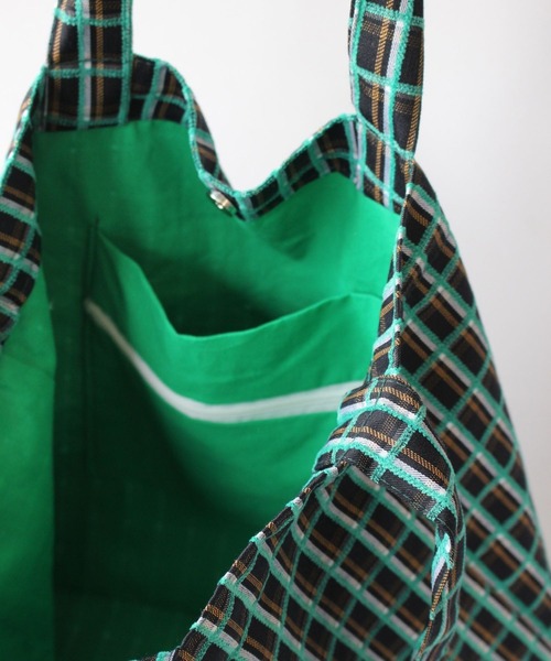 SANSeLF（サンセルフ）の「【SANSeLF】2WAYチェックトートバッグ sana25s034（トートバッグ・レディース・グリーン・FREE）」の5枚目の写真