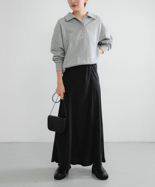 URBAN RESEARCH（アーバンリサーチ）の「キュプラフィブリルロングスカート（スカート・レディース・チャコールグレー/オリーブ/ブラック・FREE）」の8枚目の写真