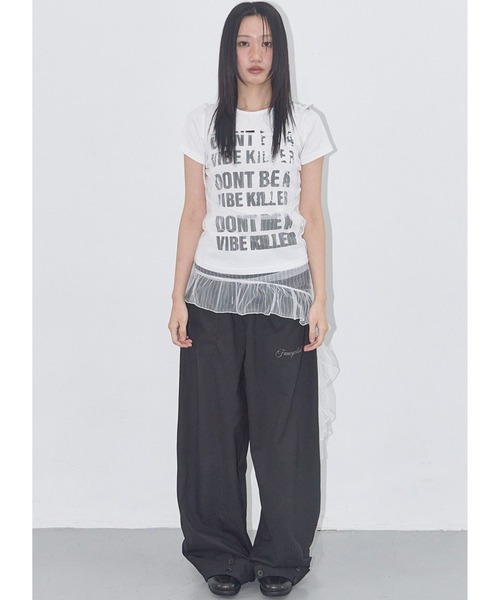 FANCY CLUB（ファンシークラブ）の「A'GEM/9 × .kom 『 FANCY CLUB/ファンシークラブ』 LACE SHIRRING LAYERED DRESS/レースシャーリング レイヤードドレス（キャミソール・レディース・ホワイト/ブラック・FREE）」の8枚目の写真