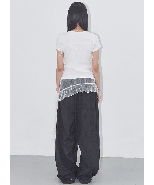 FANCY CLUB（ファンシークラブ）の「A'GEM/9 × .kom 『 FANCY CLUB/ファンシークラブ』 LACE SHIRRING LAYERED DRESS/レースシャーリング レイヤードドレス（キャミソール・レディース・ホワイト/ブラック・FREE）」の10枚目の写真