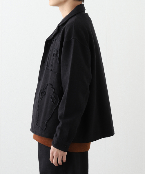 SEEALL（シーオール）の「【SEEALL / シーオール】 OPEN COLLAR SHIRTS SAU53/ SH386P/ I-002（シャツ/ブラウス・メンズ・ブラック・46/48）」の5枚目の写真