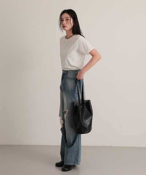 attiree(アティレー)の「【M/L展開】【UVカット】ベーシックTシャツ(Tシャツ/カットソー・レディース・ブラック/ネイビー/ホワイト・LARGE/MEDIUM)」の20枚目の写真