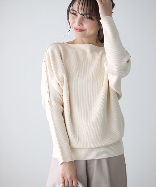 tシャツ お洒落感あり ゆるっと綺麗なスタッズドルマン レディース お洒落感あり ゆるっと綺麗なスタッズドルマン（Tシャツ
