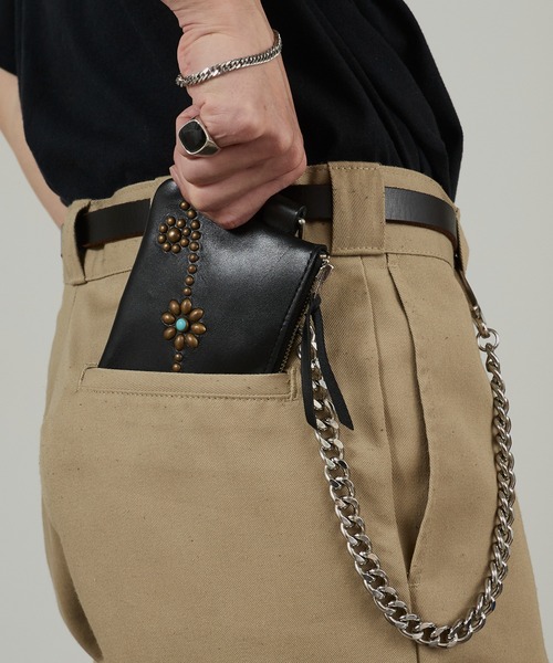 ＨＴＣスタッズ　レザーウォレットチェーン　HTC エイチティーシー ウォレット チェーン #D-スタイル スタッズ