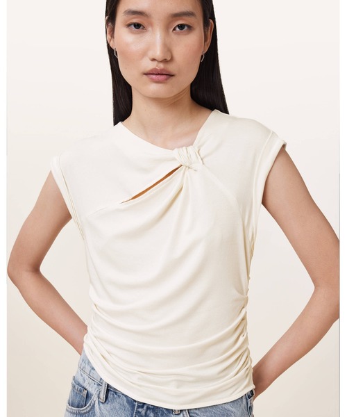 ALLSAINTS(オールセインツ)の「ROBIN SLEEVELESS JERSEY TOP | ROBIN ノースリーブ ジャージー トップ(Tシャツ/カットソー・レディース・ベージュ系その他・S/M/XS/L)」の2枚目の写真