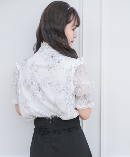 ROJITA 配色レースTOPS 量産型 配色レース長袖TOPS | Rlab store