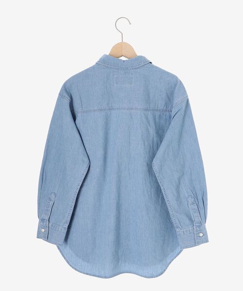 ブラウス シャツ 「軽いシャツ素材」パールボタンデニムシャツ レディース blanc basque ブラウス シャツ パールボタン ダンガリーデニム