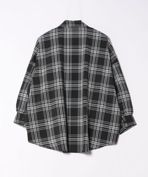 GORGE(ゴージ)の「《インナーSET×ルーズシルエット》レディース チェックシャツ タンク付き 春夏秋対応(シャツ/ブラウス・レディース・アイボリー/ブラック/オフホワイト/グレー/グリーン/モカ・F)」の22枚目の写真