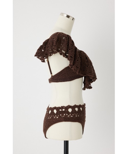 rienda（リエンダ）の「ショルダーフリルクロシェカップビキニ 水着（水着・レディース・ブラウン/ライトピンク/ホワイト・MEDIUM/X-SMALL/SMALL）」の15枚目の写真