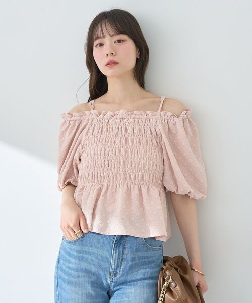 2wayオフショルジャガードブラウス（シャツ/ブラウス）｜earth